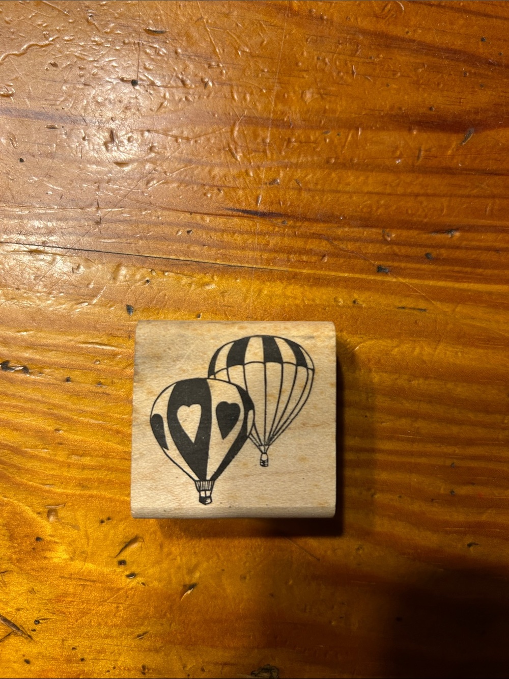 Wooden Hot Air Balloon Stamp -